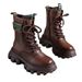Hot Selling Martin For Women In Autumn And Winter New Thick Soled Lace Up Vintage Short With Plush Cotton Boots_vogvips.com