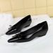 3683-19 Korean Style Pointed Toe Shallow Mouth Commuter Loafers Low Heel Slimming Bowknot Wedge Leopard Print Slip-On_vogvips.com