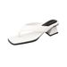 2026 Summer New Square Toe Post For Women, Outdoor Niche Style, Slip-On High Heel Thong Sandals_vogvips.com