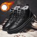 Men's Winter Snow Boots With Fleece Lining, Waterproof & Slip-Resistant Rubber Sole, Round Toe Casual Boots For Cold Weather Cotton Boots_vogvips.com