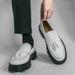 New Fashion Genuine Leather Tassel Business Casual Loafer Shoes For Men Black Business Formal Leather Shoes For Daily Office Casual Men's Shoes For Dr_vogvips.com