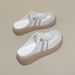 Women's Summer Outer Thick-soled Head-covering Half-slipper, Versatile Casual White Shoe, Breathable Lazy Mule Shoe_vogvips.com