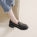 Platform Loafers Women's Round Head One Pedal Soft-soled Single Shoes British Style Small Leather Shoes_vogvips.com