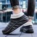 PVC waterproof fleece-lined detachable dual-use men's bag heel warm cotton shoes sports platform fashion water boots work rubber shoes_vogvips.com