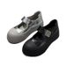Women's 2025 New Model Genuine Leather Thick-Soled Velcro Versatile Mary Jane Loafers Top Layer Cowhide Shoes_vogvips.com