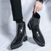 European Warm Series British Style Trend Men's Casual High-top Leather Shoes Autumn Winter New Pointed Toe Business Slip-on Short_vogvips.com