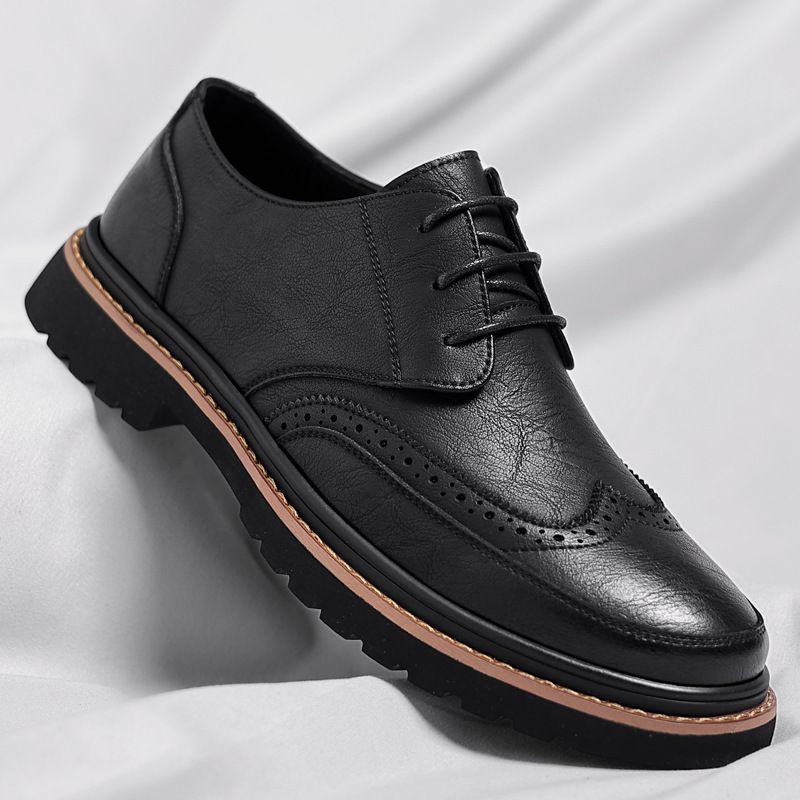 Men's Shoes Brogue Leather Shoes For Men Spring Formal Business Casual Leather Shoes British Style Retro Sneakers_vogvips.com