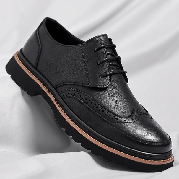 Men's Shoes Brogue Leather Shoes For Men Spring Formal Business Casual Leather Shoes British Style Retro Sneakers_vogvips.com