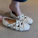 Retro Bowknot Cross-Strap Mary Jane Shoes For Women 2025 Spring/Summer New Style Shallow Rivet Ballet Flats_vogvips.com