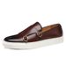 Men's Slip-On Loafers – Breathable PU Leather Casual Shoes (Black/Brown)_vogvips.com