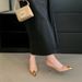 One Buckle High Heels Ladies 2025 Spring Fashion Show New Metallic Luster Patent Leather No Back Heel Fine High Heeled Sandals Fashion Exquisite_vogvips.com