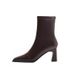 New chunky French style back zipper square stretch skinny boots_vogvips.com