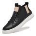 Men's Casual High-top Board Shoes First Layer Cowhide Large Size Men's Sports Comfortable Sheepskin Tide White Shoes_vogvips.com