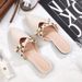 Summer New Baotou Half Cool Tuo Women's Pointed Flat Bottom Riveted Outward Wearing Lazy Muller Shoes Small Size 32-33_vogvips.com