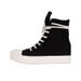 Unisex Chunky Sole High Top Canvas Sneakers With Design For Casual Streetwear And Everyday Comfort Trendy Platform_vogvips.com