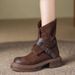 Martin Boots 2025--1 New Autumn Mid-calf Retro Women's Boots Side Zipper_vogvips.com