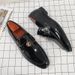 New Fashion Men's Brown Business Casual Loafer Shoes Daily Office Black Buckle Monk Men's Shoes One Foot Cover Banquet Dress Wedding Leather Shoes_vogvips.com
