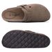 Crestar Women's Suede Clogs Lady Fashion Buckle Leather Mules Comfort Cork Footbed Potato Shoes With Arch Support Beach_vogvips.com