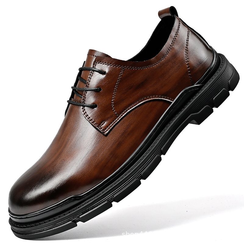 And Spring Summer New Oversized 5cm Busins Leather With Two Layers Of Cowhide, Formal British Fashion Casual Men's Cowhide,_vogvips.com