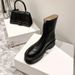 ShoeVault Liu Wen 2025 Autumn Front Zipper Genuine Leather Thick Sole Martin British Style Platform Height Increasing Short Boots_vogvips.com