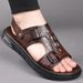 Men's Outdoor Slippers High-quality 2025 Summer Leather Sandals For Men New Man's Walking Shoes_vogvips.com