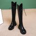 Fleece-Lined Over-the-Knee For Women, V-Cut Slimming Thick-Leg High Autumn And Winter Riding Boots, Wide Calf_vogvips.com