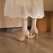 French Style Elegant Pointed Toe Sandals For Women 2025 Spring Autumn New Socialite Fairy Shoes Nude Color Stiletto High_vogvips.com