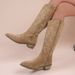 New Oversized Embroidered V-neck Martin For Women In Autumn And Winter, Brown Thick Heel, Midsole, Internet Famous_vogvips.com