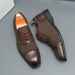 New Black And White Color-block Carved Brick Men's Shoes For Men's Business Leather British Derby Shoes Pointed Toe Banquet Wedding Leather Shoes_vogvips.com