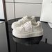 Luji Platform White Sneakers For Women, Popular Online, Suitable For All Occasions, Cross-shaped Bread-shaped Design, Comfortable And Stylish._vogvips.com