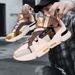 TerraStride Summer Men's Trendy Size 46 Breathable Mesh High-top Sneakers Color-blocking Dad Casual Shoes_vogvips.com
