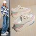 Thick soled height enhancing white shoes for women 2024 spring and summer new Korean low top sports shoes for students all match casual shoes_vogvips.com