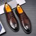 New Fashion Business Genuine Leather British Brock Men's Shoes Men's Business Formal Wear Oxford Shoes Lace-up Fashion Black Dress Wedding Derby Shoes_vogvips.com