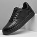 Men's Small Leather Shoes Shoes Casual Round Head Board Shoes Business Style Light Luxury Black Shoes_vogvips.com