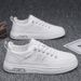Men's 2025 New Spring Breathable White Korean Style Versatile Slip-On Sports Casual Soft Sole Trendy Shoes_vogvips.com