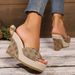 plus Size Women's Fashion Sandals European American Style Wedge Heel One Strap Peep Toe_vogvips.com