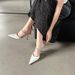 Fairy Style Four Seasons Shoes 2024 Spring New High Heels Mid Pointed Toe Chunky Match Dress Thin Heel Women's Slippers_vogvips.com