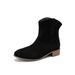 Fashion Women's Low-Cut Suede Ankle Boots – Comfortable Slip-On Casual Booties With PU Upper & Rubber Sole (Sizes 34-48)_vogvips.com
