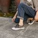 High-end Washed Casual For Women, Vintage Distressed Raw Edge Sneakers With Rubber Outsole, Non-slip And Comfortable_vogvips.com