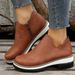 Large Size Women's Fashionable And Casual Single Shoes, Low Heel, Side Zipper, Suitable For All Seasons_vogvips.com