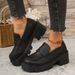 Women's British Style Platform Loafers Plus Size Slip-On Low Top Shoes Thick Sole Autumn New Style_vogvips.com