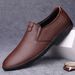 Leisure 2025 New Men's Leather Business Breathable Dad Anti Slip Wear-resistant Shoes, Driving And Work Shoes_vogvips.com