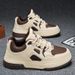 Men's Casual Sneakers - Breathable Low-Top Round Toe Shoes With Rubber Sole For Daily Wear, Black And Brown Options_vogvips.com
