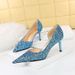 Elegant Women's High Heel Pumps With Sequins & Openwork Design - Pointed Toe Stiletto Heels For Parties & Evening Events_vogvips.com