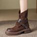 Martin Boots 2025-1 New Autumn Mid-calf Retro Women's Boots Side Zipper_vogvips.com
