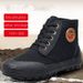 Simple Men's Shoes, Canvas Work Shoes For Construction Sites, Durable Farm Shoes, Rubber-soled Yellow Sneakers, Outdoor Casual Sports Shoes_vogvips.com