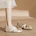 French-style Camellia Mary Jane Shoes For Women, Cross-shaped Flat Sole, High-rise Ballet Style, Shallow Toe, Single Shoe_vogvips.com