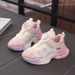 Girls' Rotating Button Sneakers Soft Sole Non-Slip Breathable Mesh Korean Style Spring Autumn Children's Running Shoes_vogvips.com