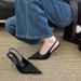 2026 Spring New Arrivals: European And American Style Pleated Stiletto Pointed Toe Closed-toe Shoes With Open Back, Dark_vogvips.com