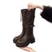 Belt Buckle Over-the-Knee For Women 2025 New British Style Thick-Soled Fashion Round-Toe Polished Color Knight Boots_vogvips.com